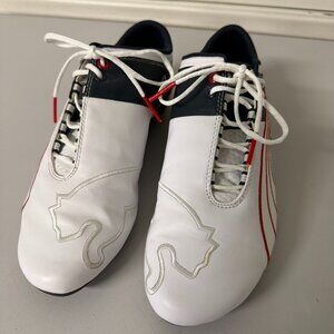 Puma BMW Motorsport Men's leather sneakers wht/ red in size 10.5 US